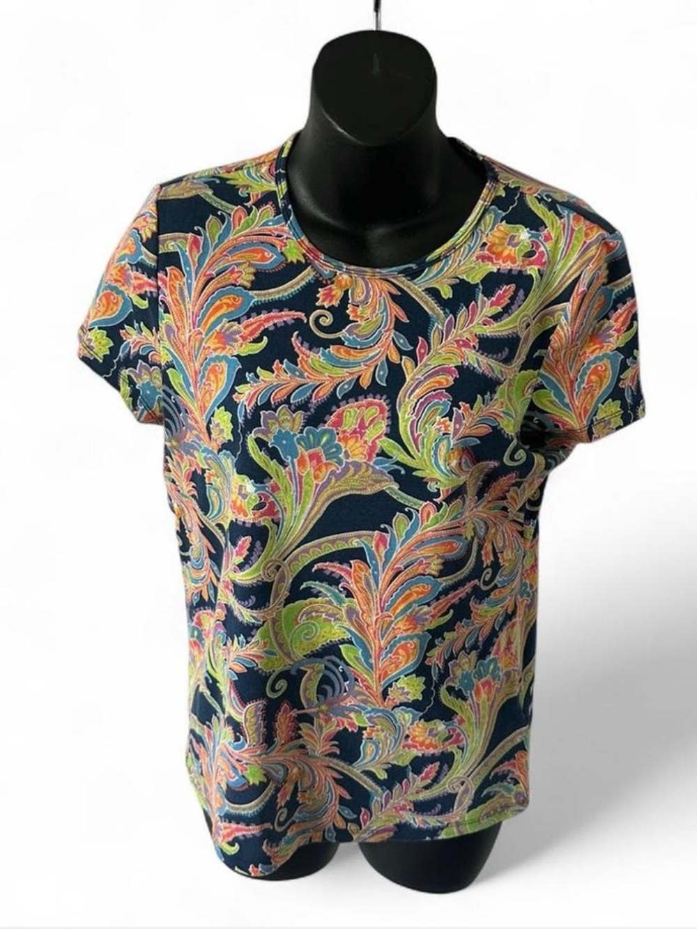 Polo‎ by Ralph Lauren Navy Paisley Short-Sleeve Crewneck Top